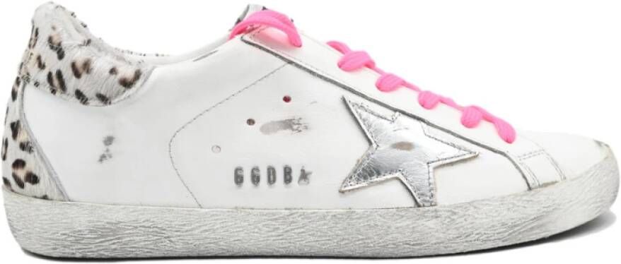 Golden Goose Wit Zilver Ster Luipaard Sneakers White Dames