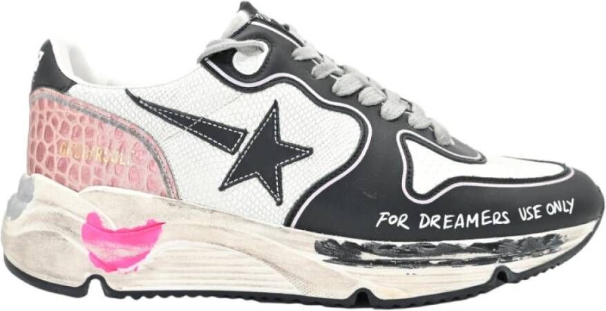 Golden Goose Wit Zwart Roze Slang Sneakers Multicolor Dames