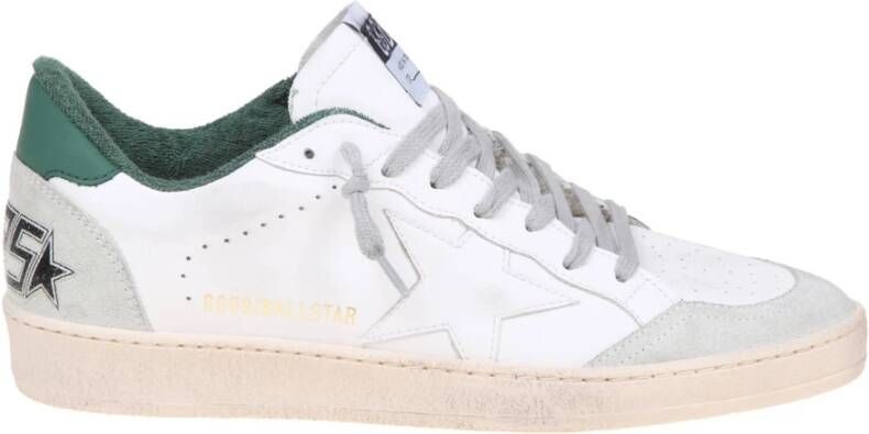 Golden Goose Wit Groene Ballstar Sneakers White Heren