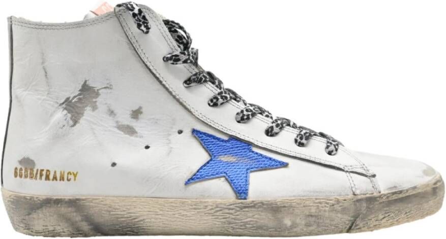 Golden Goose Witte Blauwe Sneakers Francy Stijl White Dames