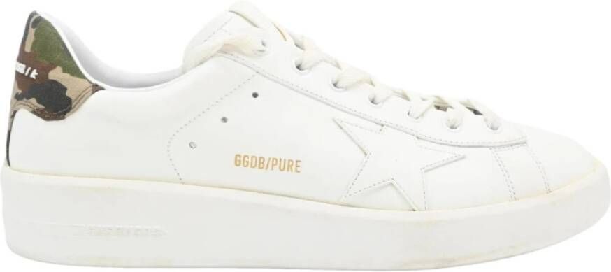 Golden Goose Witte Camo Purestar Leren Sneakers White Heren