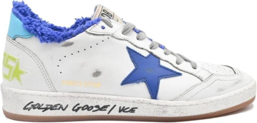 Golden Goose Witte en Blauwe Ballstar Sneakers White Dames