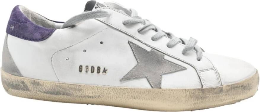 Golden Goose Witte en Paarse Superstar Sneakers White Heren