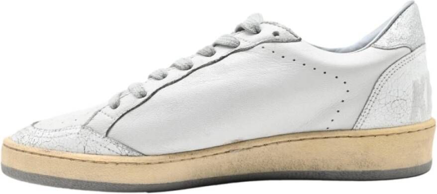 Golden Goose Witte en Zilveren Ball Star Sneakers White Dames