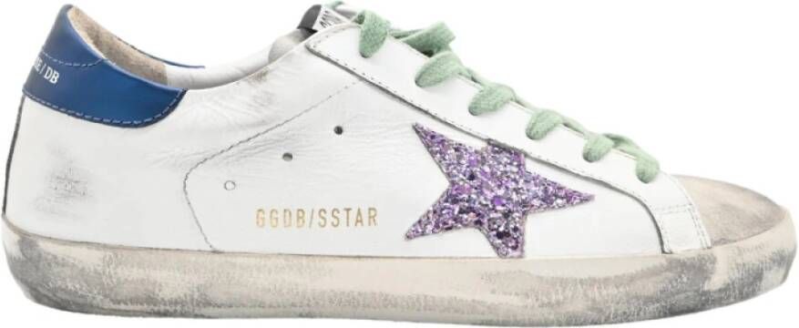 Golden Goose Witte Fuchsia Glitter Ster Sneakers White Dames