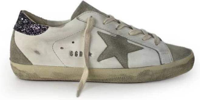 Golden Goose Witte Glitter Ster Sneakers White Dames