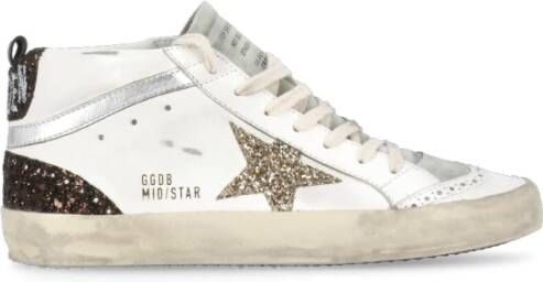 Golden Goose Witte Hoge Top Glitter Ster Sneakers White Dames