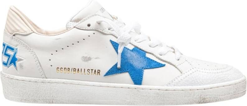 Golden Goose Witte Leren Ballstar Sneakers Bluette Ster White Heren