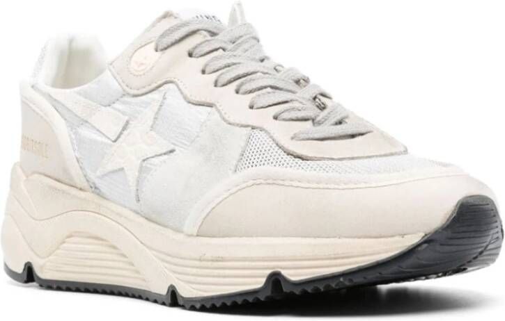 Golden Goose Zilver IJs Buttercream Gelamineerde Nylon Hardloopschoenen Gray Dames