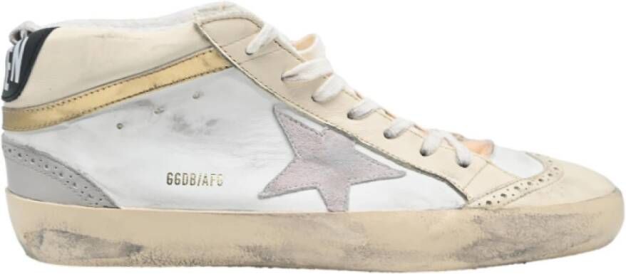 Golden Goose Witte Leren Mid Star Sneakers Multicolor Heren