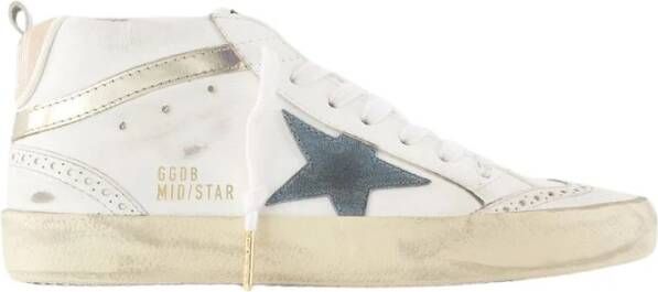 Golden Goose Witte Leren Mid Star Sneakers White Dames