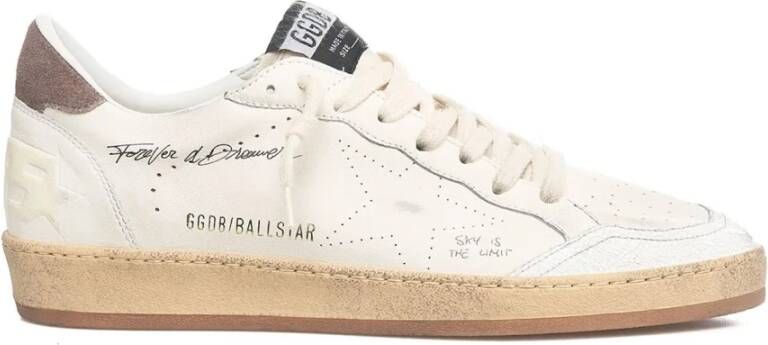 Golden Goose Witte Leren Sneakers Contrast Hiel Logo White Heren