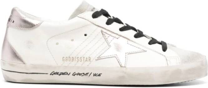 Golden Goose Witte Leren Sneakers Distressed Finish White Dames