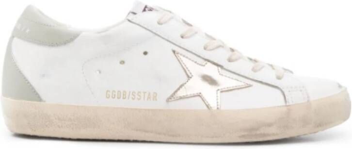 Golden Goose Witte Leren Sneakers met Frontsluiting White Dames