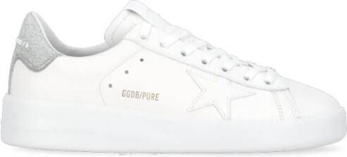 Golden Goose Witte Leren Sneakers met Glitterhak White Dames