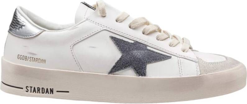 Golden Goose Witte leren sneakers met grijze ster White Heren