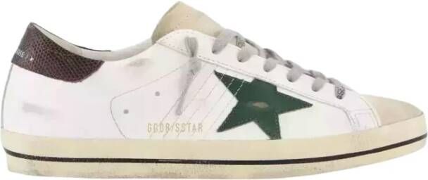 Golden Goose Stijlvolle Leren Sneakers in Wit Groen Bruin Multicolor Heren