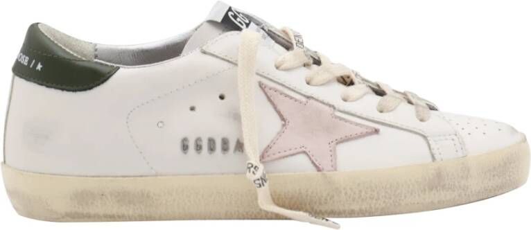 Golden Goose Witte Leren Sneakers met Katoenen Veters White Dames