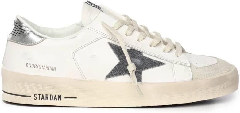 Golden Goose Witte Leren Sneakers met Platte Zool White Heren