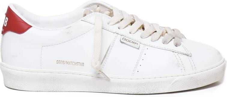 Golden Goose Witte Leren Sneakers met Rode Details White Heren