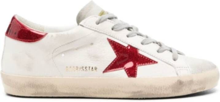 Golden Goose Witte leren sneakers met sterdetail White Dames