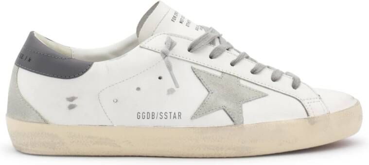 Golden Goose Witte Leren Sneakers met Zijlogo White Heren