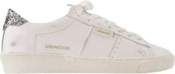 Golden Goose Witte Leren Sneakers met Zilveren Accenten White Dames