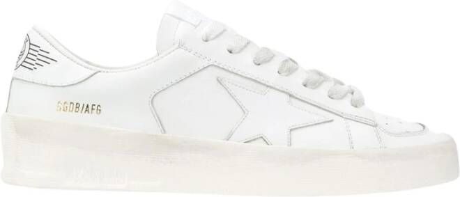 Golden Goose Witte Leren Sneakers met Metallic Ster White Dames