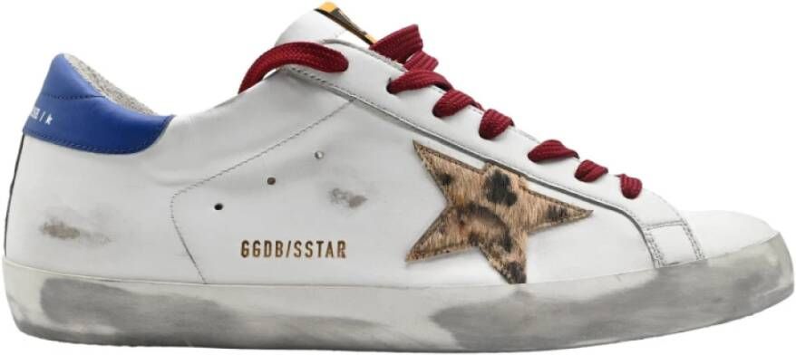 Golden Goose Witte Luipaard Bordeaux Sneakers Multicolor Heren