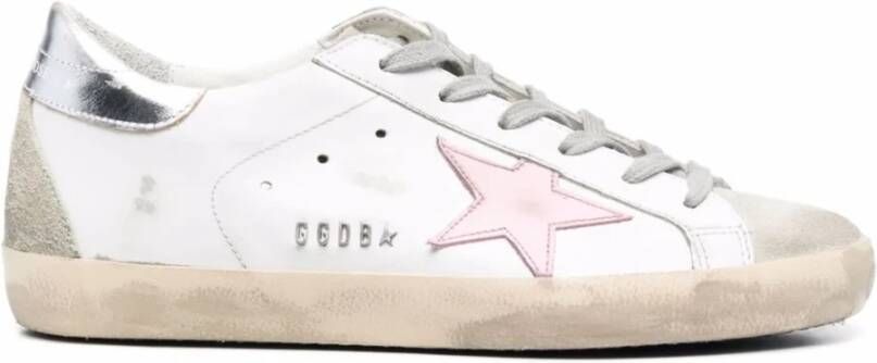 Golden Goose Super-Star Sneakers Vintage Leer Bleekroze Ster White Dames