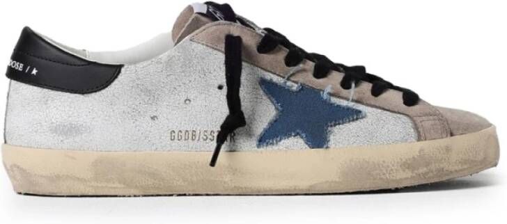 Golden Goose Witte Sneakers met Blauwe Ster Multicolor Heren