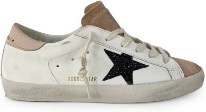 Golden Goose Witte sneakers met bruine accenten White Dames