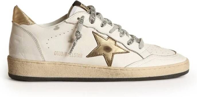 Golden Goose Witte sneakers met gouden sterrenhak White Dames