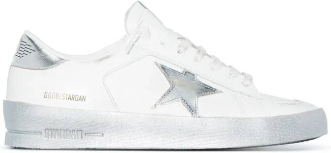 Golden Goose Witte Leren Sneakers met Metallic Ster White Dames