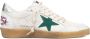 Golden Goose Witte Leren Sneakers Groene Ster White Heren - Thumbnail 12