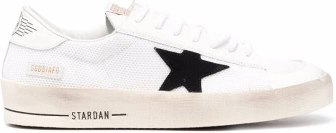 Golden Goose Witte mesh homme met zwarte suède ster White Heren