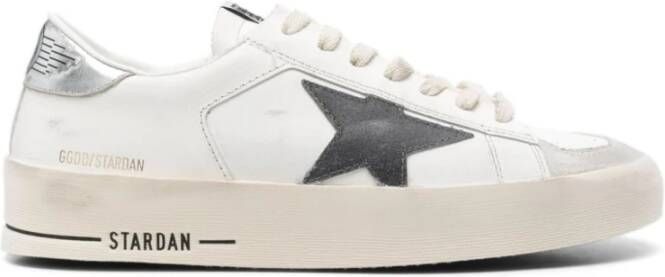 Golden Goose Witte leren sneakers met grijze ster White Heren