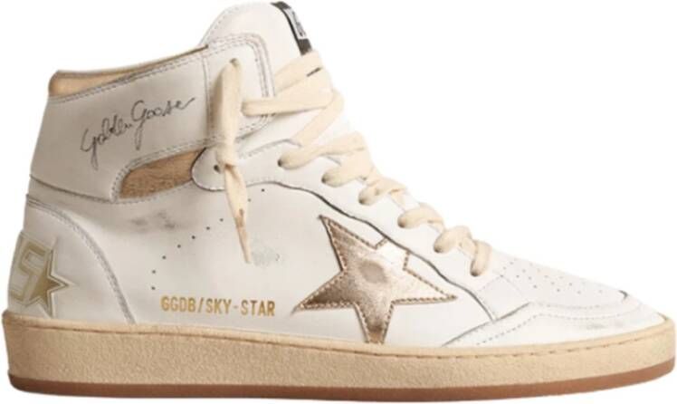 Golden Goose Witte sterrensneakers met zijdelingse sterapplicatie White Dames