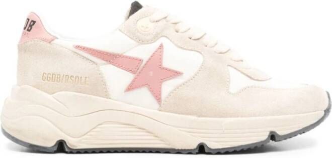 Golden Goose Witte Suède Ster Patch Sneakers Pink Dames