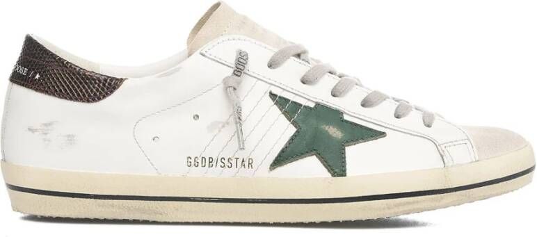 Golden Goose Stijlvolle Leren Sneakers in Wit Groen Bruin Multicolor Heren