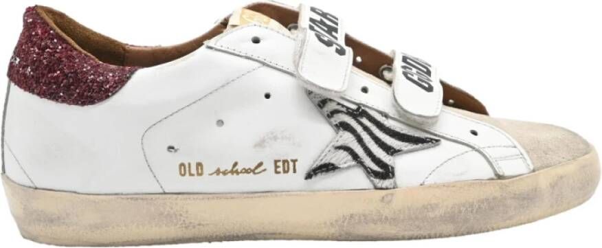 Golden Goose Witte Zebra Ster Bordeaux Sneakers White Dames