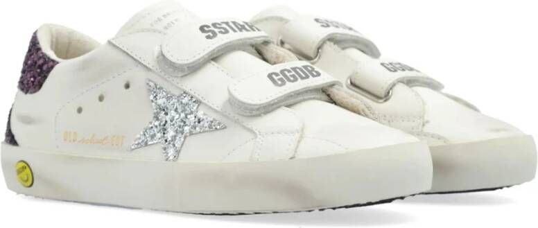 Golden Goose Witte Zilveren Bruine Old School Sneakers White Dames