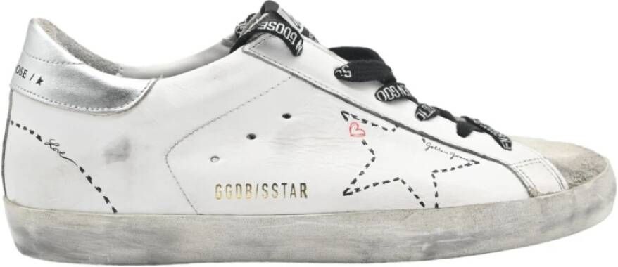 Golden Goose Witte Zilveren Ster Sneakers White Dames