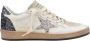 Golden Goose Glitter Sneakers met Gebarsten Leren Neus White Dames - Thumbnail 5