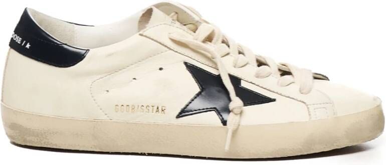 Golden Goose Witte Zwarte Ster Sneakers Italië Beige Heren