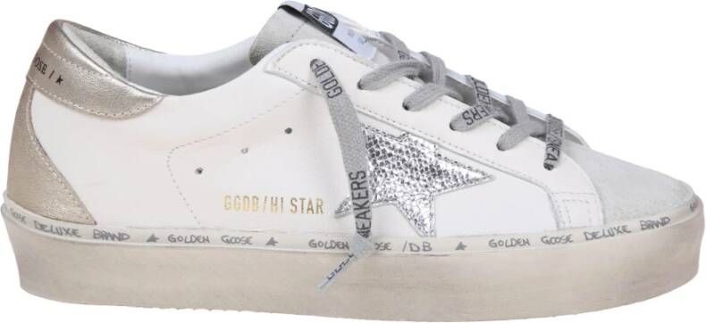 Golden Goose Witte IJs Leren Sneakers Ronde Neus White Dames