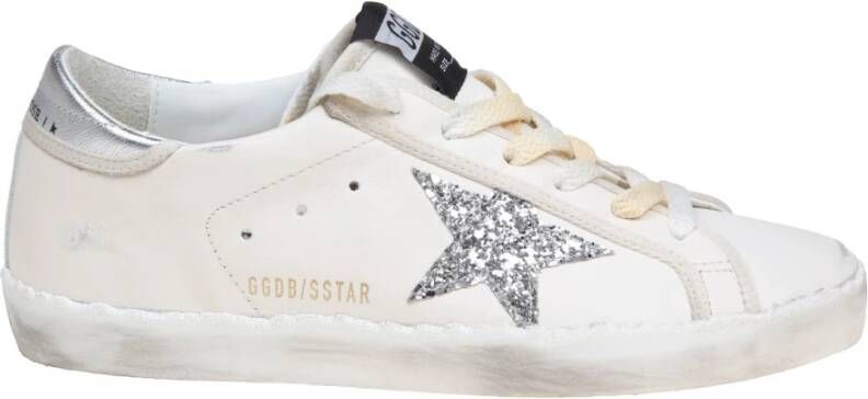 Golden Goose Witte Zilveren Leren Sneakers Multicolor Dames