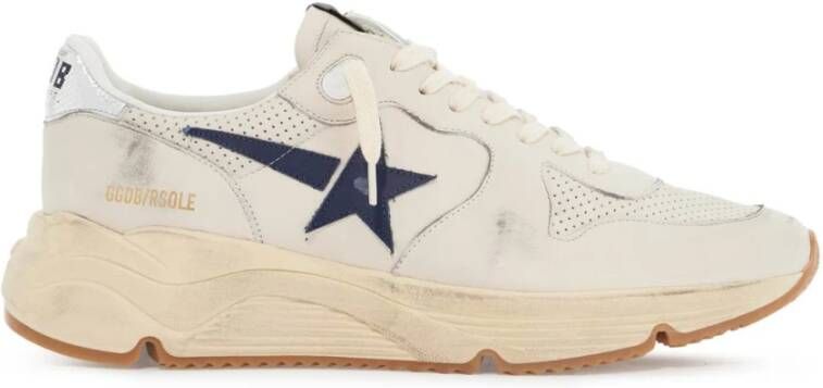 Golden Goose Zachte Leren Hardloopsneakers met Logo Beige Heren