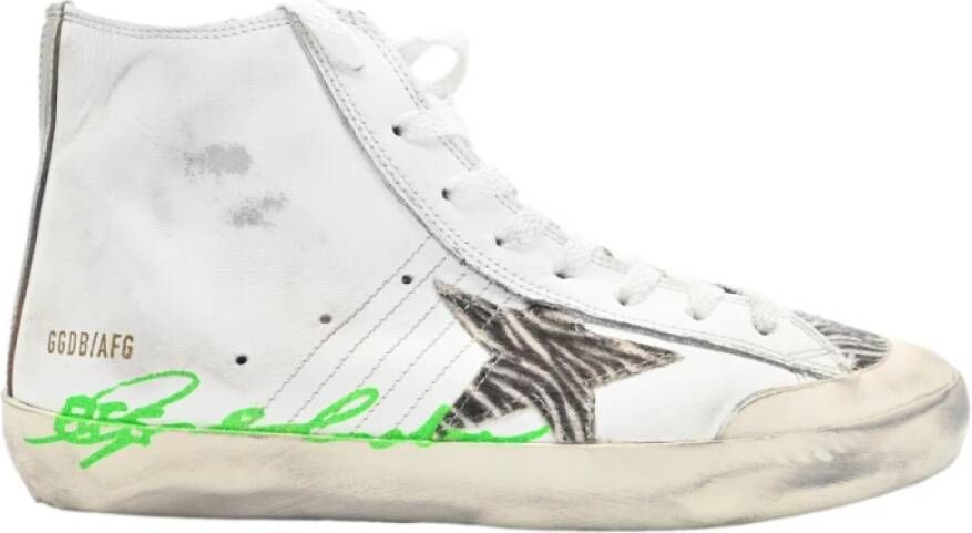 Golden Goose Zebra Star Sneakers Wit Francy White Dames