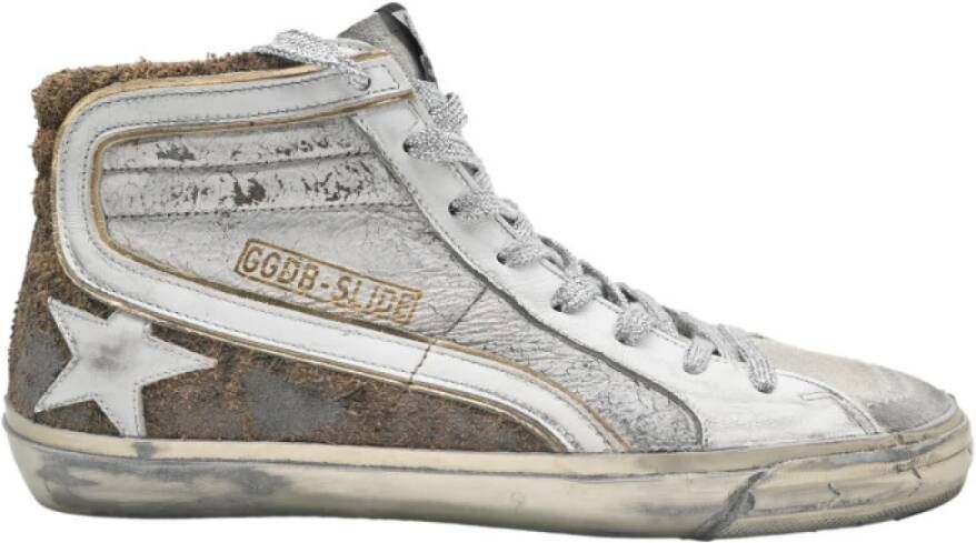 Golden Goose Zilver Bruin Wit Slide Sneakers Multicolor Heren